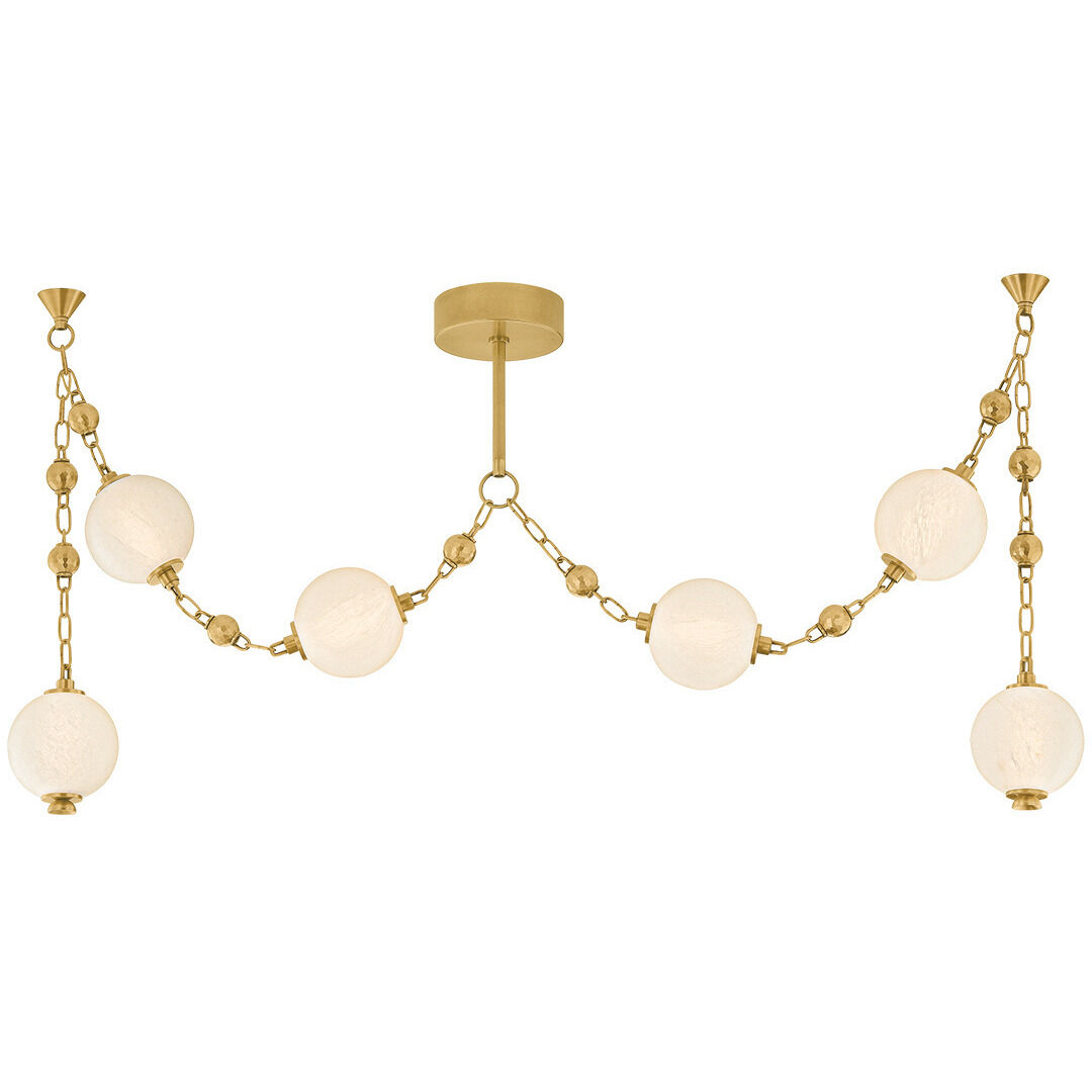 Corda LED 58 inch Vintage Brass Linear Ceiling Light